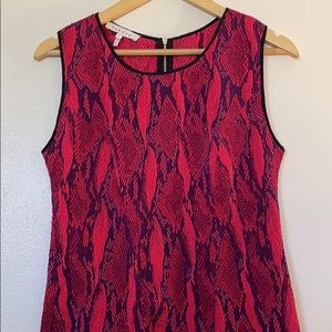 Sandro stretchy red snake print sleeveless dress